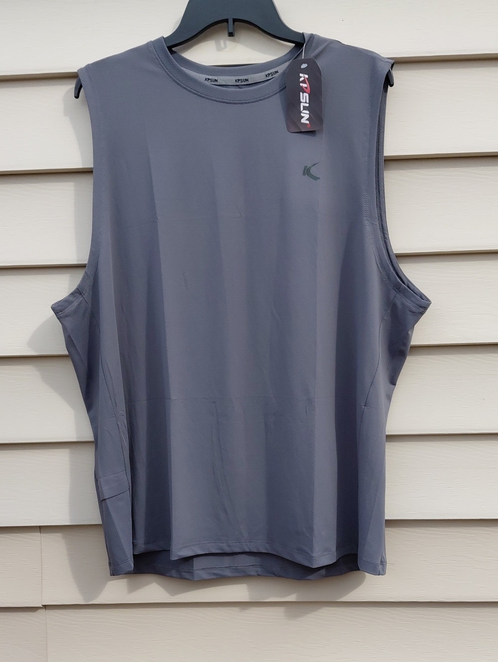 KPSUN Men’s Gray Quick Dry Sleeveless Workout Tank Top Size XL